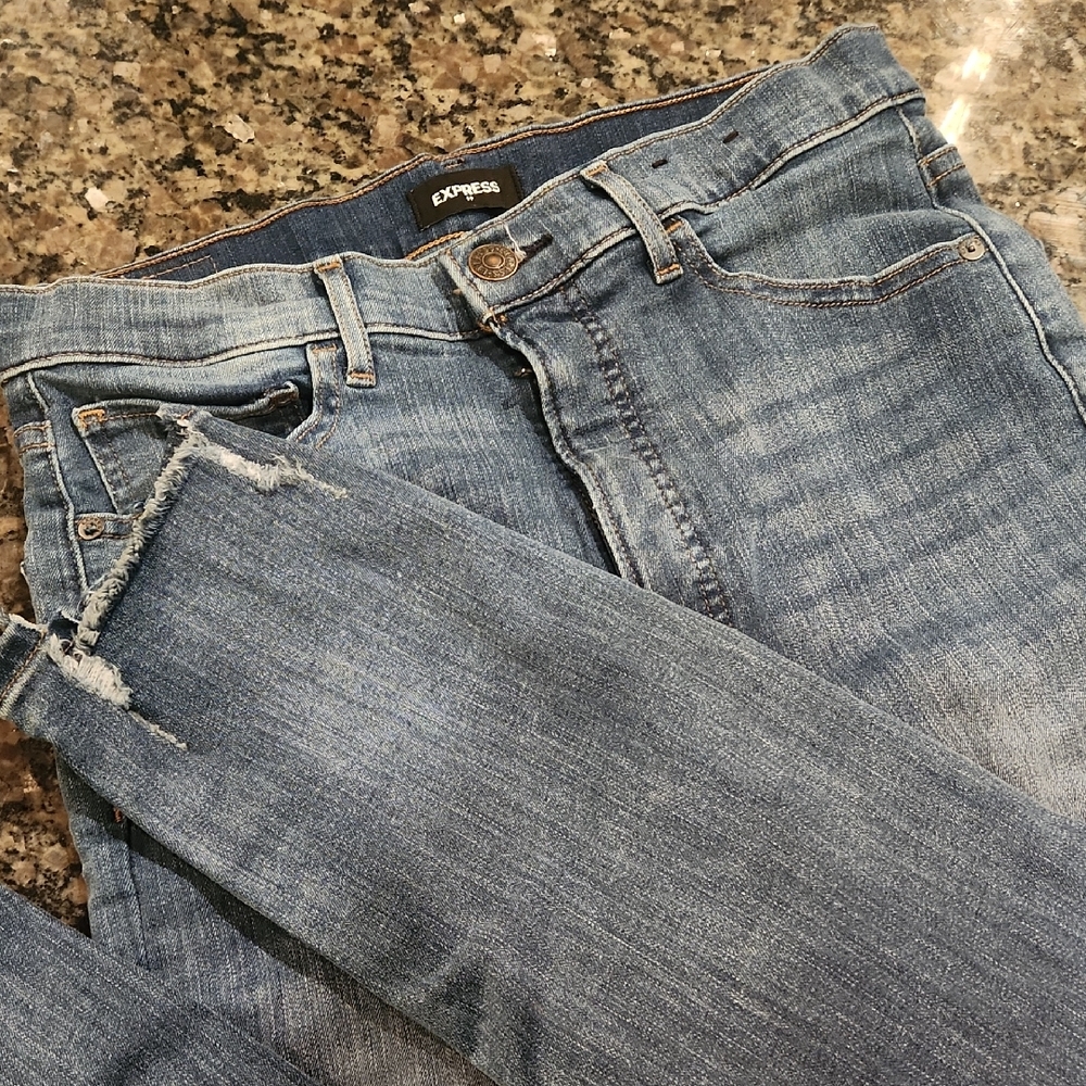 Express Light Blue Distressed Jeans